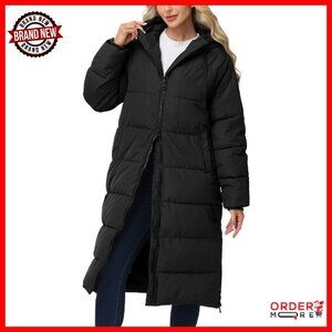 Women's Long Winter Puffer Jacket Hooded Maxi Down Coat Warm